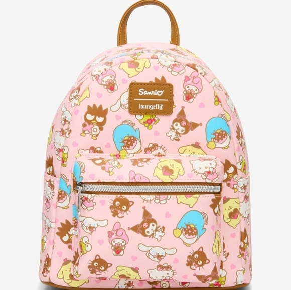 hello kitty mini backpacks Fast Forward Sanrio Backpack for Women | PU Leather Backpack Purse Woman Purse | Pink Bag Cute Bookbag with Keychain Zipper serving as Sanrios unofficial mascot Hello Kitty Hello Kitty Mini
